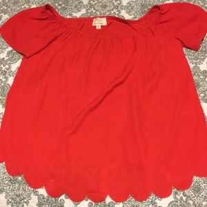 Off the shoulder chiffon blouse